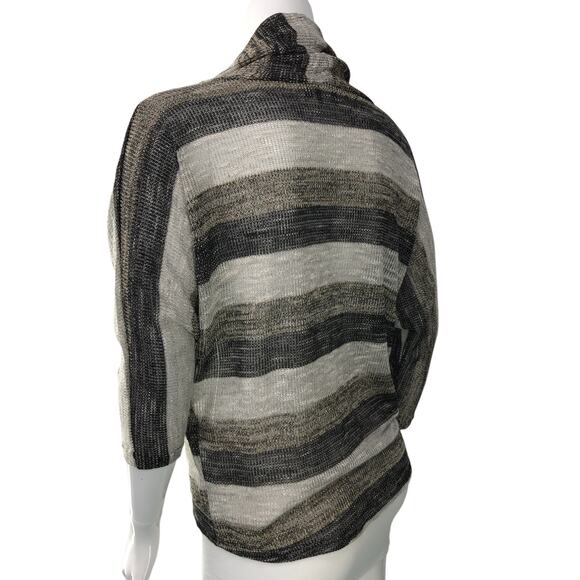 Saks Fifth Ave Blue Womens Size S Cowl Neck Sweater Stripe Dolman Sleeve Light - Picture 6 of 14